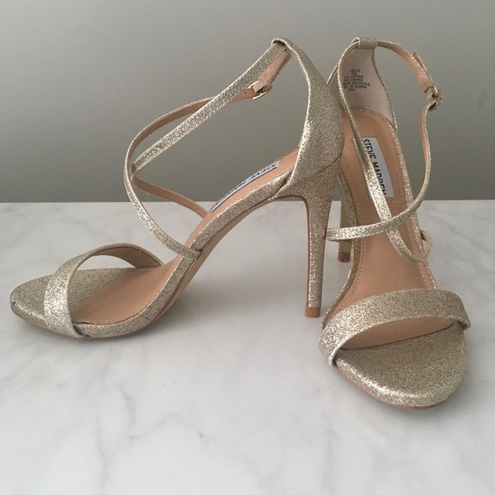Steve Madden Gold Glitter Heels